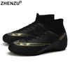 Zhenzu Rozmiar 35-47 Wysokie kostki buty piłki nożnej Agtf Football Boots Kids Boys Ultralight Soccer Cleats Sneakers Botas de Futbol 231228