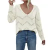 Pulls pour femmes Femmes Crochet Pull Top Creux Out Manches Longues Pull Tops Automne Tenues Mode Ropa De Mujer Damen Strick