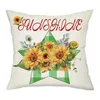 Pillow 4 Type Summer Sunflower Themed Sleeve Square Linen Colorful Pillowcase For Sofa Throw Decorative Cover