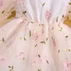 Robes de fille Pudcoco enfants filles automne décontracté robe trapèze à manches longues col rond fleur broderie tulle princesse avec bandeau 6M-5T