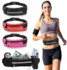 Utomhuspåsar Trail Running Midjebälte Dual Pocket Bag Män Kvinnor Fitness med vattenflaska Vattentät telefon Sport3720733