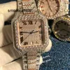 Automatisk mekanisk klocka Top Type VVS Moissanite Watch Iced Out 2023 Bästa nya kvalitet Rose Gold Case Test Automatic