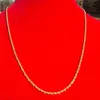 Thin 14k Yellow Gold Overlay Fine French Rope Long ed necklace Chain parts 100% real gold not solid not money 2241