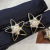 Luxury Star Diamond Stud Designer örhängen för kvinnor Rostfritt stål örhängen Studs Varumärkesbrev örhängen smyckesdesign Valentine Day Wedding Party Gifts