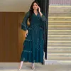 Etniska kläder diamanter för Abayas kvinnor muslimska elegant chiffong sommarklänning kalkon dubai arab kaftan party klänningar eid mubarak marockansk