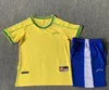 1998 2002 Zestawy retro dla dzieci Brasil koszulki piłkarskie koszulki Carlos Romario Ronaldo Ronaldinho Camisa de Futebol Brazils Rivaldo Adriano 98 94 02 Kids Sets Soccer Jersey