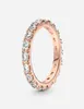 Rose Gold Plated Sparkling Row Eternity Ring with Clear Cz Fashion Style Jewelry for Women35934265030147