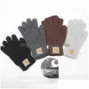 Mittens Autumn and Winter Trendy Brand Handskar för män Kvinnor High School -elever Värm mjuk stickad Designer Glove Drop Delivery Fash Dhhlo