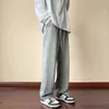 Streetwear Men s elastiska midja breda ben baggy jeans koreanska mode hösten retro överdimensionerad manlig dragkammare design byxor 231228