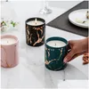 Candele Candela profumata in marmo Modello oro Ceramica Ins Aromaterapia Decorazioni per la casa Regalo di San Valentino Consegna a goccia Giardino Dh1Ap