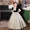Mädchen Abendkleid Prinzessin Blumenmädchenkleider Leichte Luxus Kinder Host Klavier Performance Party 231228