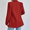 Kvinnors jackor blazer kappa vintage solid lapel kostym jacka cardigan business office lady röda toppar damer ytterkläder veste femme