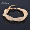 Sinleery Luxury 2 Layer Cross Mesh Armband med mousserande kristall inuti Women Girl Fashion Jewelry 2 Color SL068 SSH254R