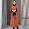 Vêtements ethniques 2023 Style national Femmes Robe Vintage Automne Hiver Coton et veste Cheongsam chinoise épaissie