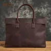 Briefzüge Zrcx Kaffee Herren Aktentasche Echtes Leder Casual Handtasche Business Tasche Schulter -Office -Arbeiter -Taschen für 13 Zoll Laptop