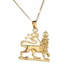 Collier pendentif Lion éthiopien africain, couleur or, Lion de juda, chaîne animale tendance, bijoux ethniques, cadeaux 206Y