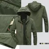 Giacche da uomo Sia giacca koodao per abbigliamento taglie forti poliestere con cappuccio per la primavera e l'autunno verde kaki blu grigio