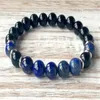 SN1054 Natural Black Onyx Grade Lapis Lazuli Bracelet Heart Chakra Yoga Jewelry Protection Emotional Balance Self Expression Jewel228G