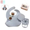 3pcs/set bebek besleme önlüğü gıda sınıfı silikon bpa bedava atıştırmalık fincan tutamaklı çocuk ayçiçeği güneş gözlükleri çocuklar mutfak sofra takımları 231229