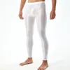 Männer Hosen Männer Glänzende Dünne Leggings Solide Elactic Satin Yoga Männlich Hohe Taille Atmungsaktive Laufen Fitness Sport Dünne Lange Hosen