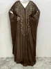 Ethnic Clothing Party Dress for Women Muzułmańskie Abaya Arab Dubaj Kardigan Diamonds Abayas Kaftan Islam Long Robe Maroko Batwing Vestidos