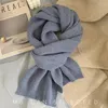 Scarves 2023 Winter Scarf Warm Ins Soft Shawl And Wraps Female Candy Color Thick Knitting Hijab Stoles