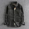 Men's Jackets Vintage Washed Corduroy Long-sleeved Shirt Simple And Loose-fitting Winter Thick-style Coat