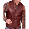 Gilet en cuir pour hommes moto Colete Luxo 5XL Gilet Steampunk Western Cowboy robe de soirée MensVintage Gilet Costume Homme 231229