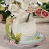 Muggar Creative Animal Ceramic Cup med tefatsked Flower Te Cups Kaffe och set Mug Exquisite Water Gift