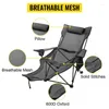 Camp Furniture Camping Chairs Folding Chair Lounge 330 Lbs Capacity W/ Footrest Mesh Cup Holder Storage Bag