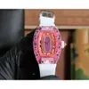 幻想的なデザイナーの女性が女性を見るRM07-02ピンク色のレディサファイアwrisrtwatches with box high quality mechanical movemen