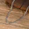 Figaro Chain Necklace for Men 14K White Gold Classic Punk Hip Hop Link Chain for Cool Boys Jewelry Accessories Gift