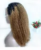 1B 27 Blonde Lace Front Wig Raw Indian Kinky Curly Ombre Human Hair Colored Wigs Pre Plucked Blonde Curly T Part Frontal Nat8623048