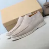 Ultime scarpe eleganti firmate LP per donna Mocassini uomo in pelle di cashmere di alta qualità Fondo tendine di manzo elastico alto moda casual Tacco piatto Suola morbida scarpa da ufficio da lavoro