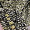 24 FW Women's Coats Jacket Embroidered Cropped Lurex Tweed Blouson With Letter Buttons Vintage Designer Coat Girls Milan Runway Designer Tops Braid Outwear Blazer