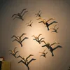 Luxury Pure Copper Seagull Staty Wall Hanging Metal Bird Sculpture Ornament Retro Office Cafe Wall Decoration Home Decor Gift 231228