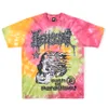 HELLSTAR Studios Enlightenment Club Tee bijpassende schedel tie-dye korte mouwen T-shirts Unisex Katoenen Tops Mannen Vintage T-shirts Zomer Losse Tee Rock