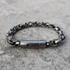 Länk armband viking stil oval kedja mäns armband rostfritt stål tjockt tung vintage svart färg pojkvän gåva grossist