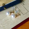Orecchini pendenti a forma di stella, perle di mare giapponesi Akoya da 7-8 mm, in oro G18k, rotonde, dalla luce intensa