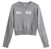 Miu Home – pull tricoté à col rond avec lettres bloc de couleurs, haut court polyvalent américain, coupe cintrée, nouvelle collection automne/hiver 23