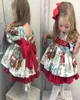 Рождественское платье-пачка для маленьких девочек, платье принцессы с красным бантом, праздничное платье на день рождения, кружевное платье, одежда, рождественские костюмы6237082