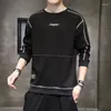 男性用男性のフーディーズスウェットシャツクルーネック男性服フーディレスTシャツラウンドネックトップブループルオーバースウェットウォーム韓国スタイル高品質