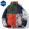 Paisley bandana kış ceketleri kalın sıcak parkas hip hop sokak kıyafeti kabarcık katlar erkekler moda puffer dışarısı 231228