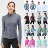 Définir Fitness Yoga Camo Vestes Vêtements Lady Col Montant Manteau Athlétique Veste Moulante Formation Sportswears Vêtements À Manches Longues Mince Dame