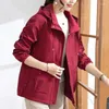 Kvinnors dike rockar Windbreaker Coat Huven i stor storlek Jackor 2024 Spring Autumn Mother's High Quality Western-stil Outwear Ladies Tops