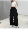 Pantalons pour femmes Harajuku surdimensionné cargo parachute femmes streetwear vintage y2k hip hop jambe large joggers baggy pantalons de survêtement techwear