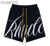 Rhude Shorts Designer Mens Rhude Lettering Jacquard Knitted Wool Casual Men Women Sport Running Home Outdoor Pants Black S-xl I716