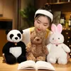 3050cm Lovely Plush Panda 곰 토끼 장난감 푹신한 동물 베개 생일 Xmas 선물을위한 부드러운 소프트 231229