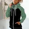 Sweats à capuche pour femmes Color Block Minimaliste Manteau ample à capuche