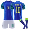 2022 Weltmeisterschaft Brasilien Auswärtstrikot, Fußballtrikot, Größe 10, Neymar-Trikot, Fußballtrikot-Set